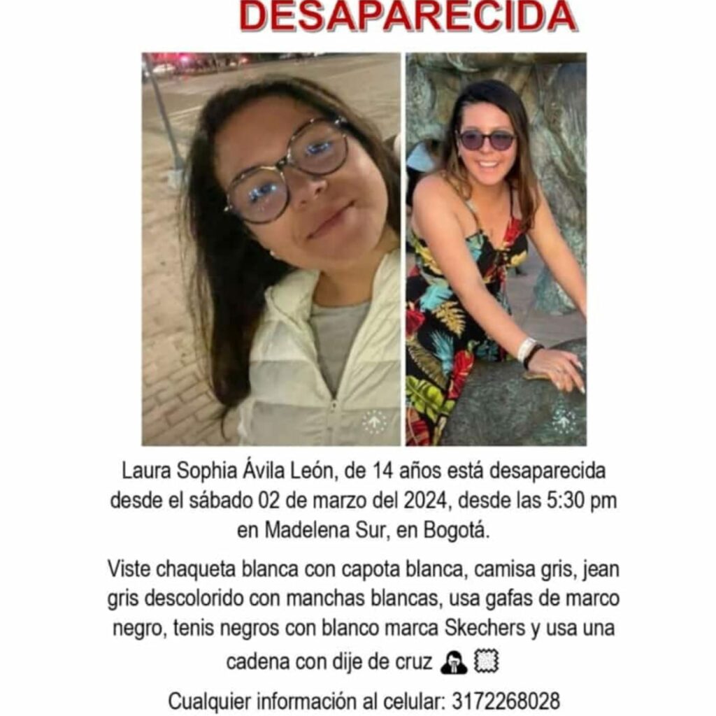 Laura Sophia Ávila León desapareció en Bogotá - Suministrada
