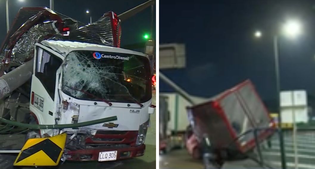 Así quedó el furgón que chocó contra un poste en el accidente de la calle 80 de Bogotá