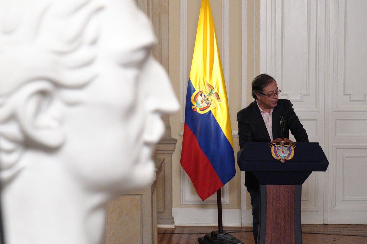 El presidente Gustavo Petro, en la Casa de Nariño.