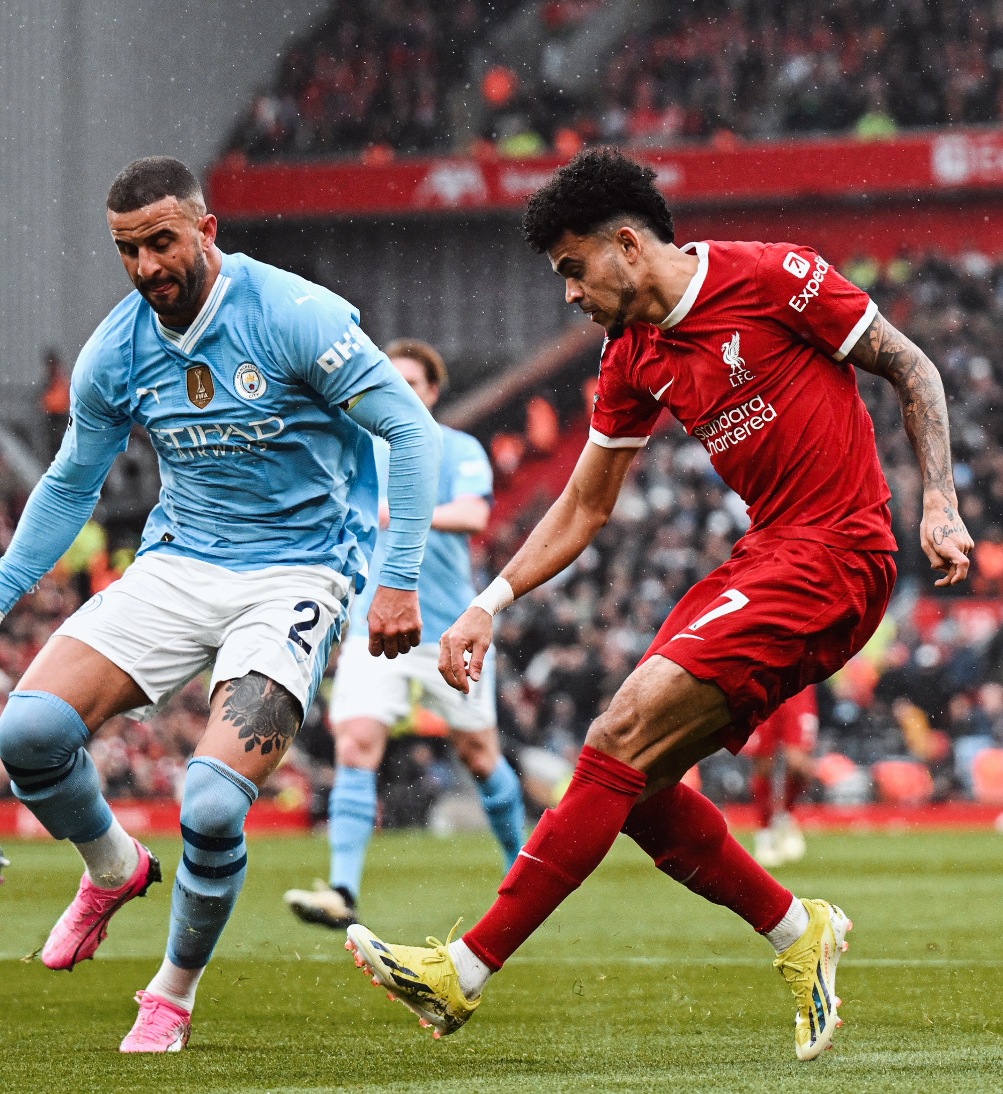 Luis Díaz reaccionó al empate entre Liverpool y Manchester City.