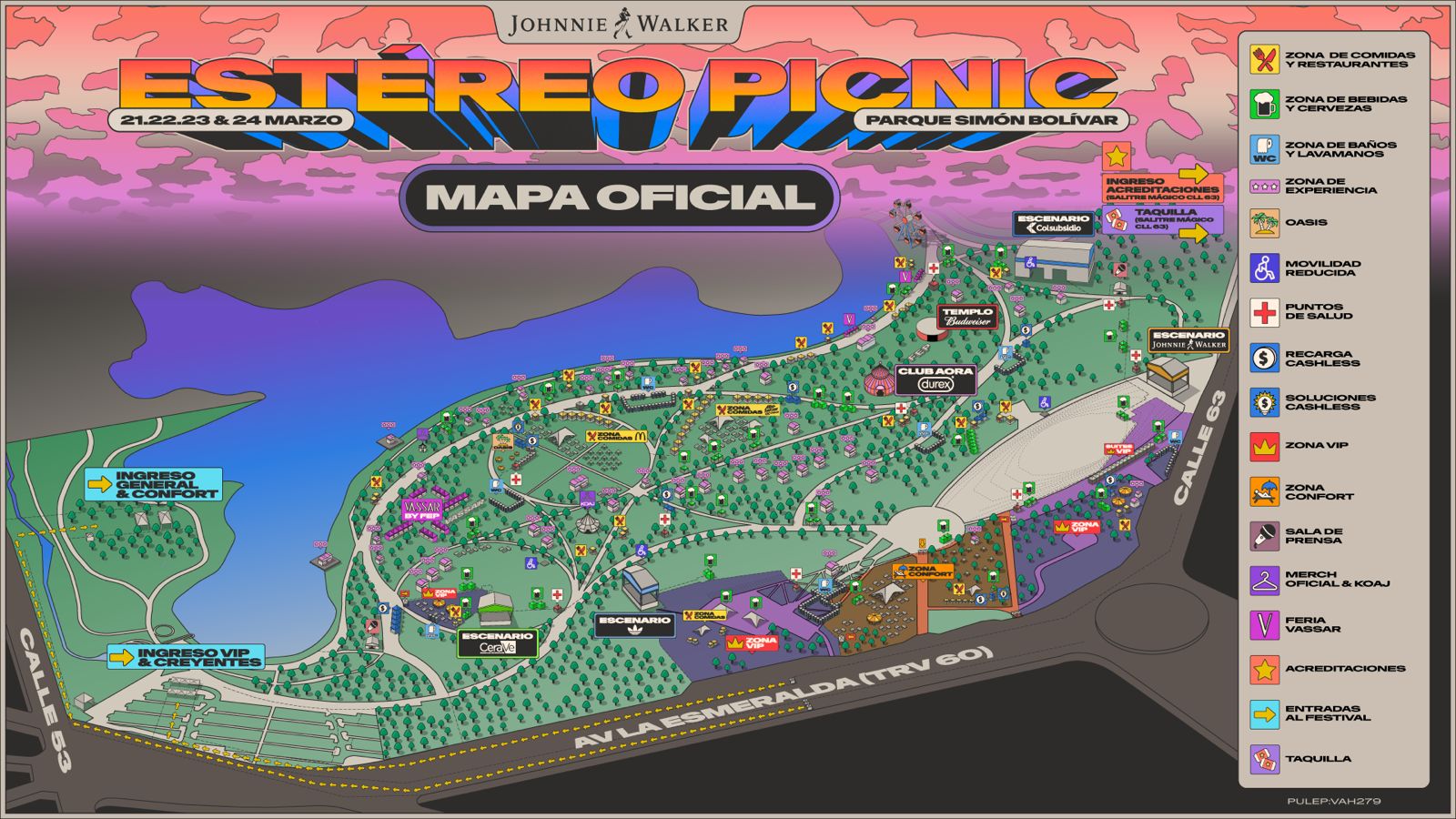 Festival Estéreo Picnic 2024: este es el mapa oficial del icónico evento musical; así estarán distribuidos los escenarios y las zonas en un 'Mundo Distinto'.