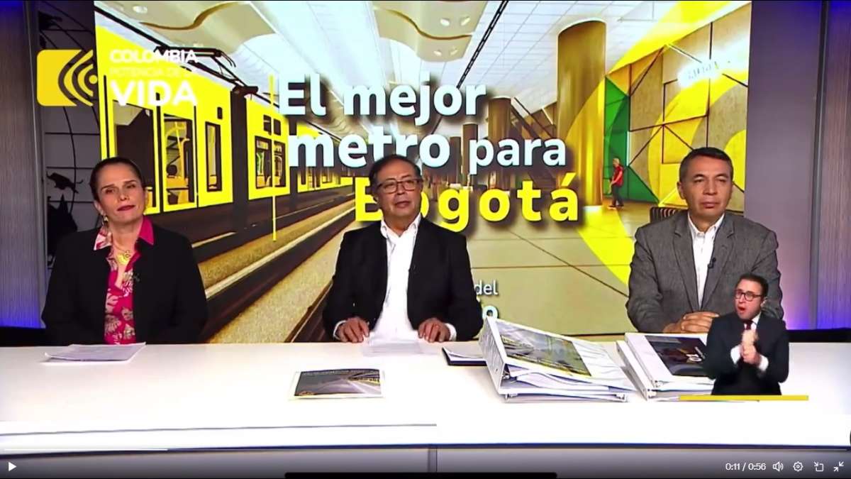 Foto de Gustavo Petro, en nota de que el presidente planteó metro de Bogotá mixto y dijo cómo sería con tramo subterráneo