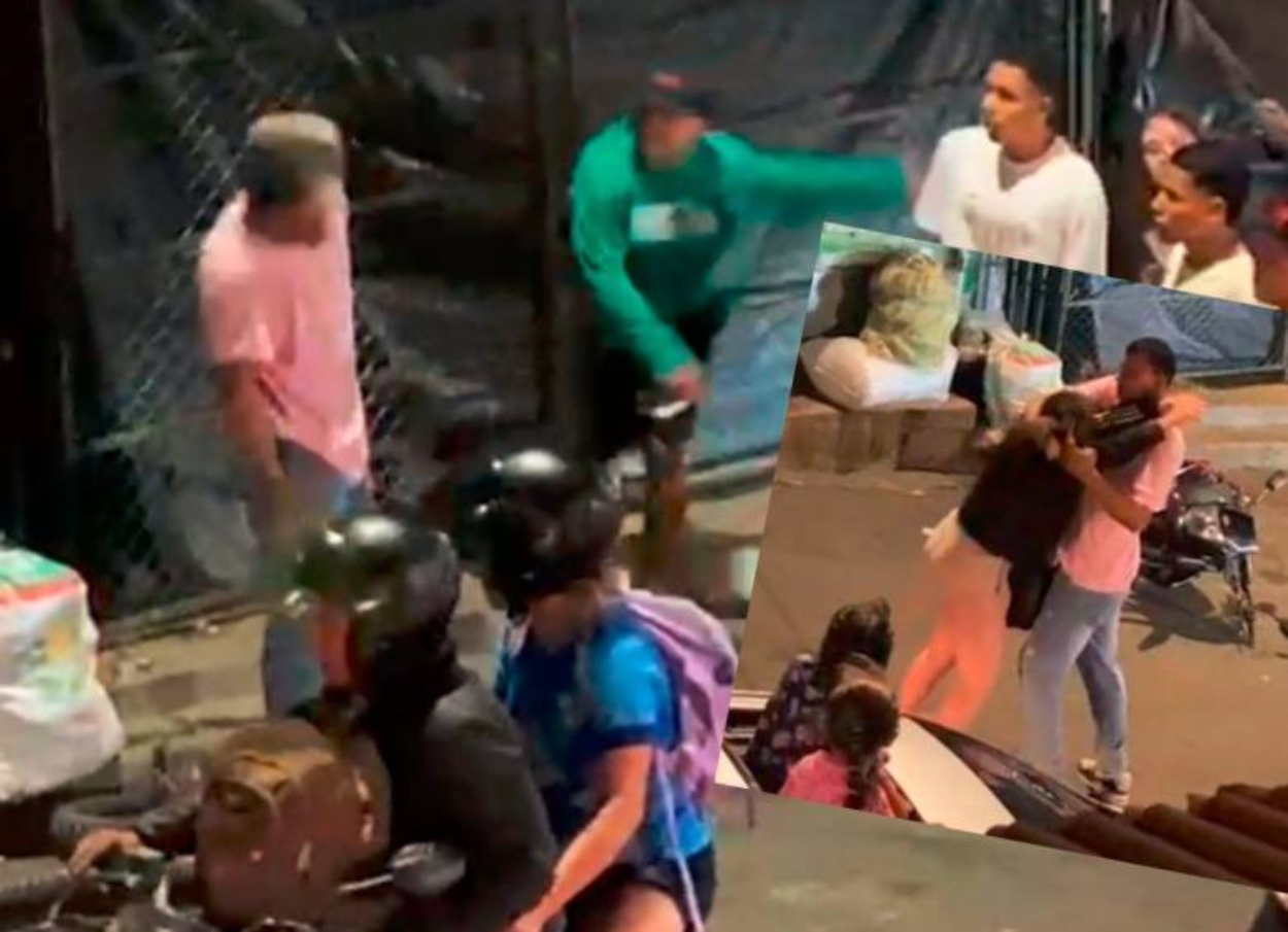 Hasta con piedras vecinos defendieron a mujer que fue agredida por su pareja en barrio de Medellín