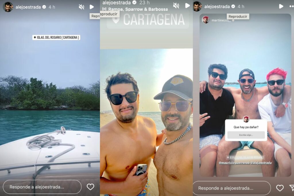 Alejandro Estrada viajó a Cartagena con sus amigos para pasar la tusa de Umaña / captura de pantalla instagram @alejoestrada