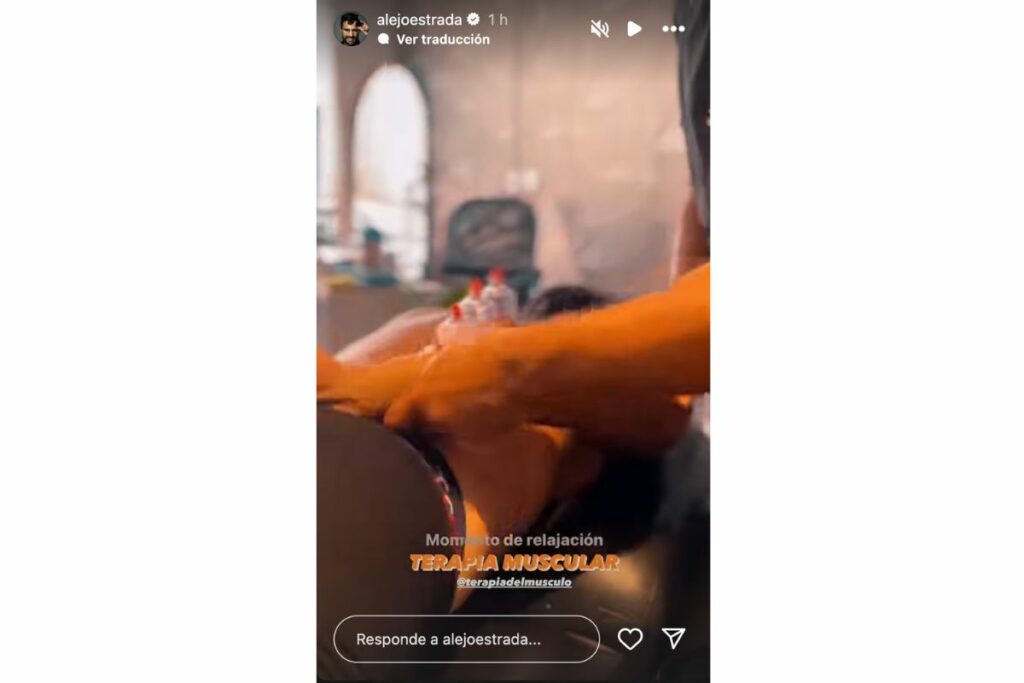 Alejandro Estrada está relajado mientras Nataly Umaña da entervistas / captura de pantalla instagram @alejoestrada