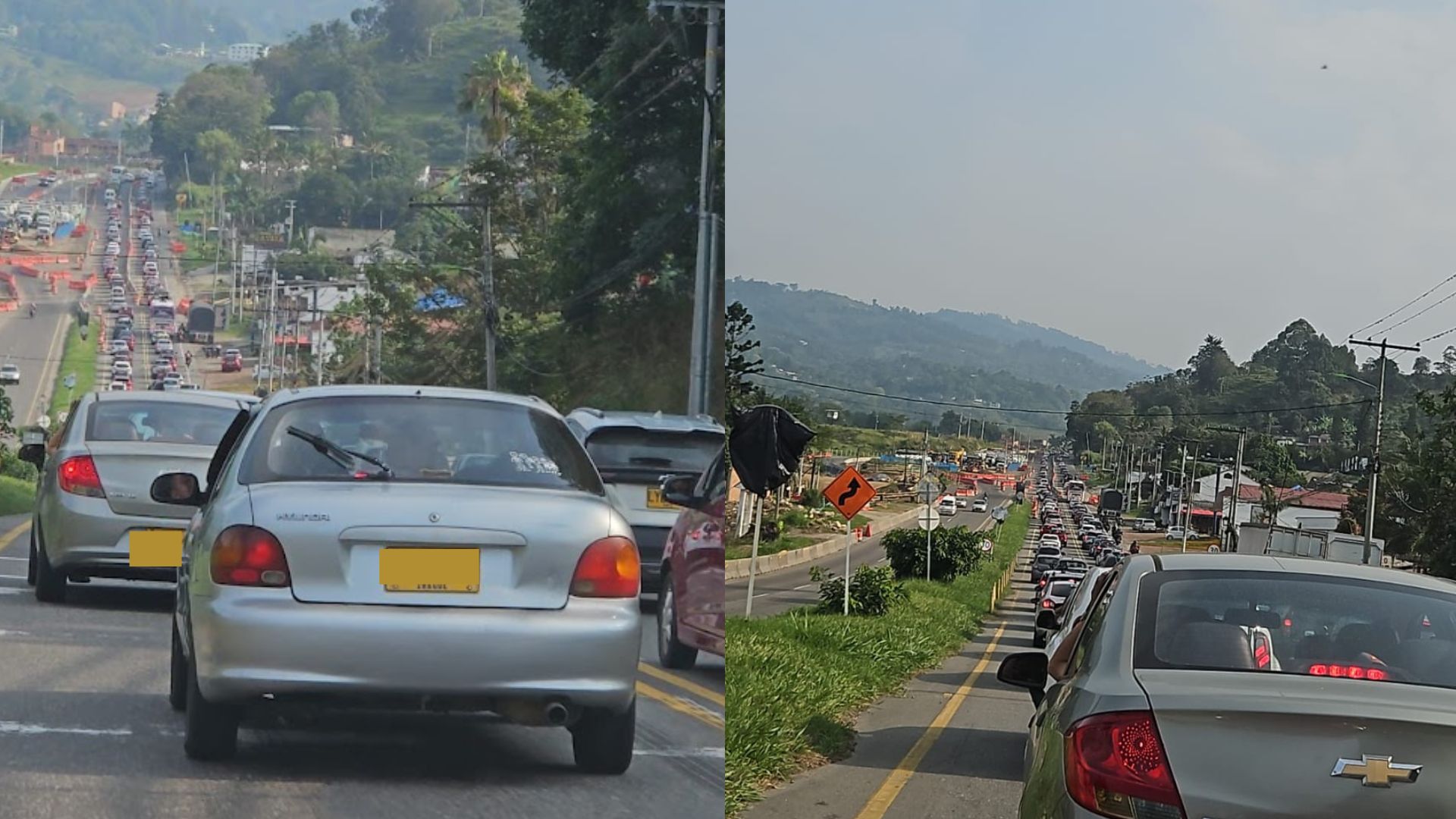 Imagen de trancón por nota sobre tráfico en vía Girardot-Bogotá