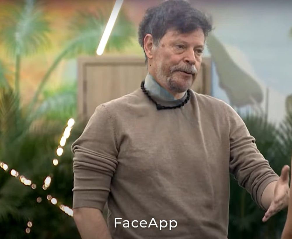 Julián Trujillo como anciano, según FaceApp./ Captura de pantalla de 'La casa de los famosos', modificada con FaceApp