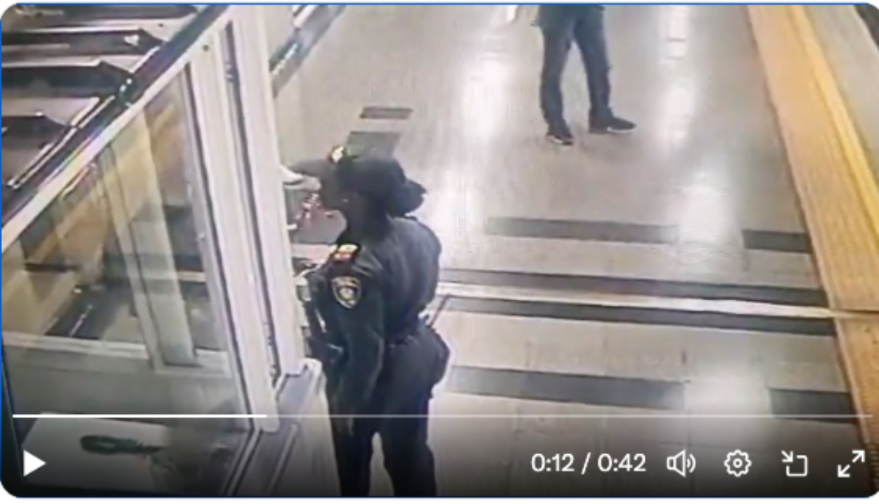 EN VIDEO: Pasajero le pegó en la cara a mujer policía en plena estación Floresta del metro 