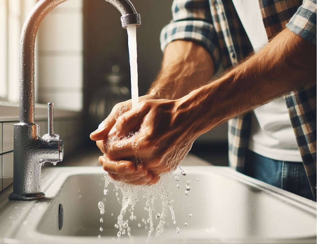Imagen ilustrativa de una persona lavándose las manos.