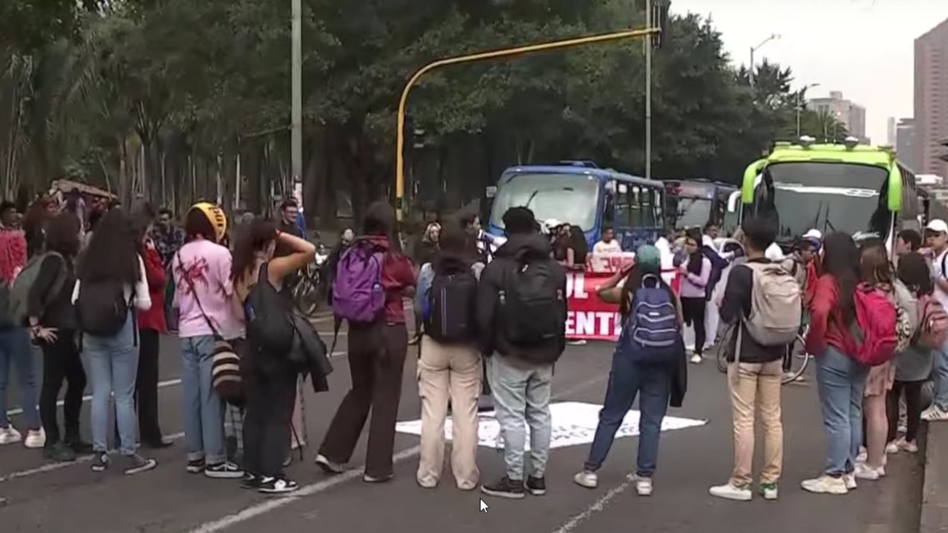 Imagen de protestas por nota sobre movilidad en Bogotá
