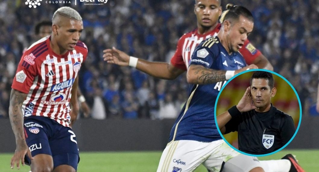 Árbitro Jorge Duarte fue suspendido por la polémica victoria de Millonarios vs. Junior en Liga Betplay