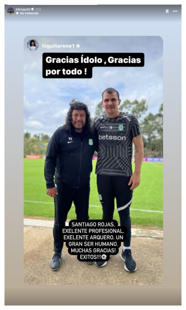 Santiago Rojas se despidió  de Atlético Nacional/Instagram @kilirojas30