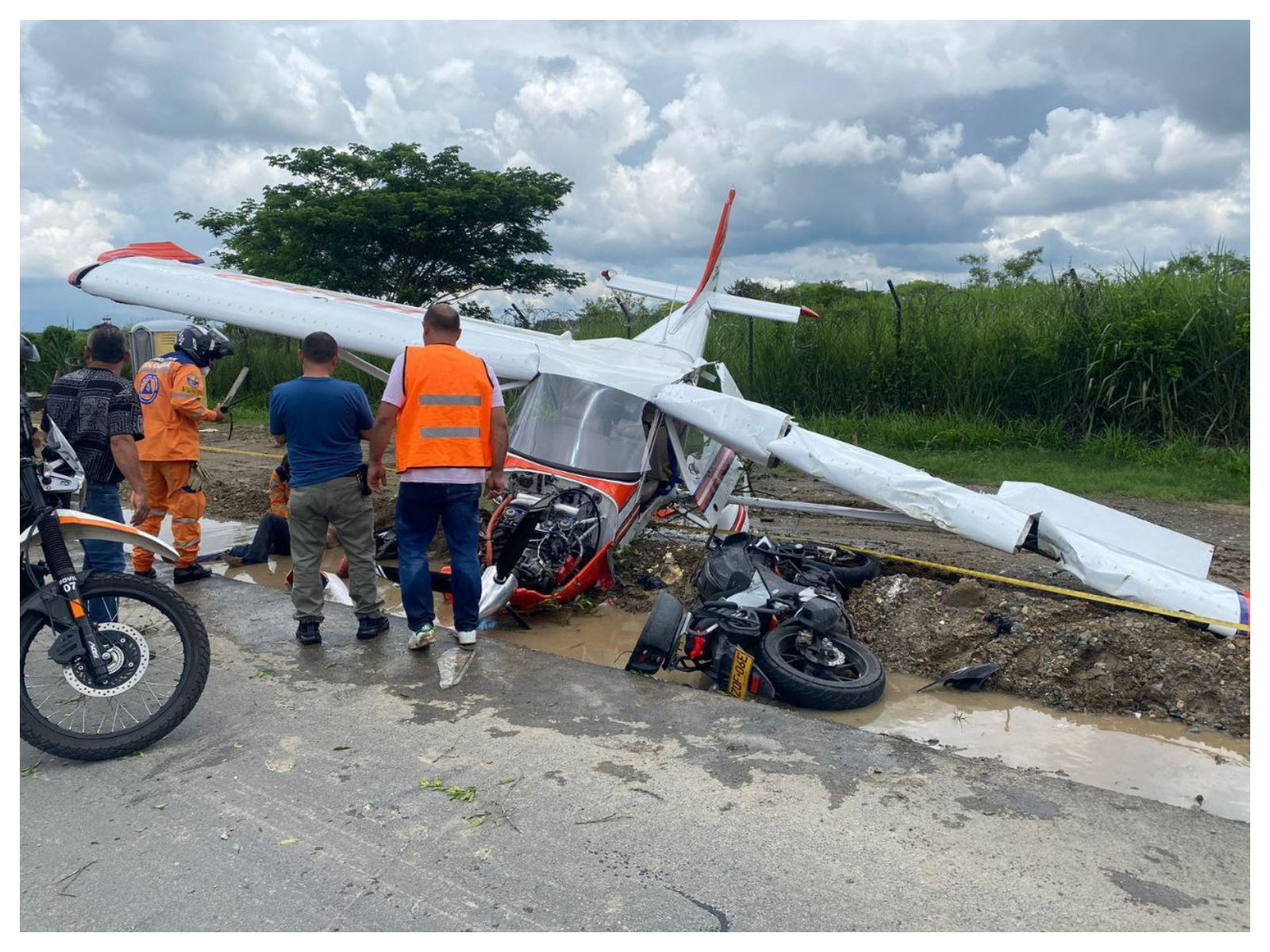 Motociclista herido por accidente con aeronave en el Valle del Cauca habría sido víctima de robo 