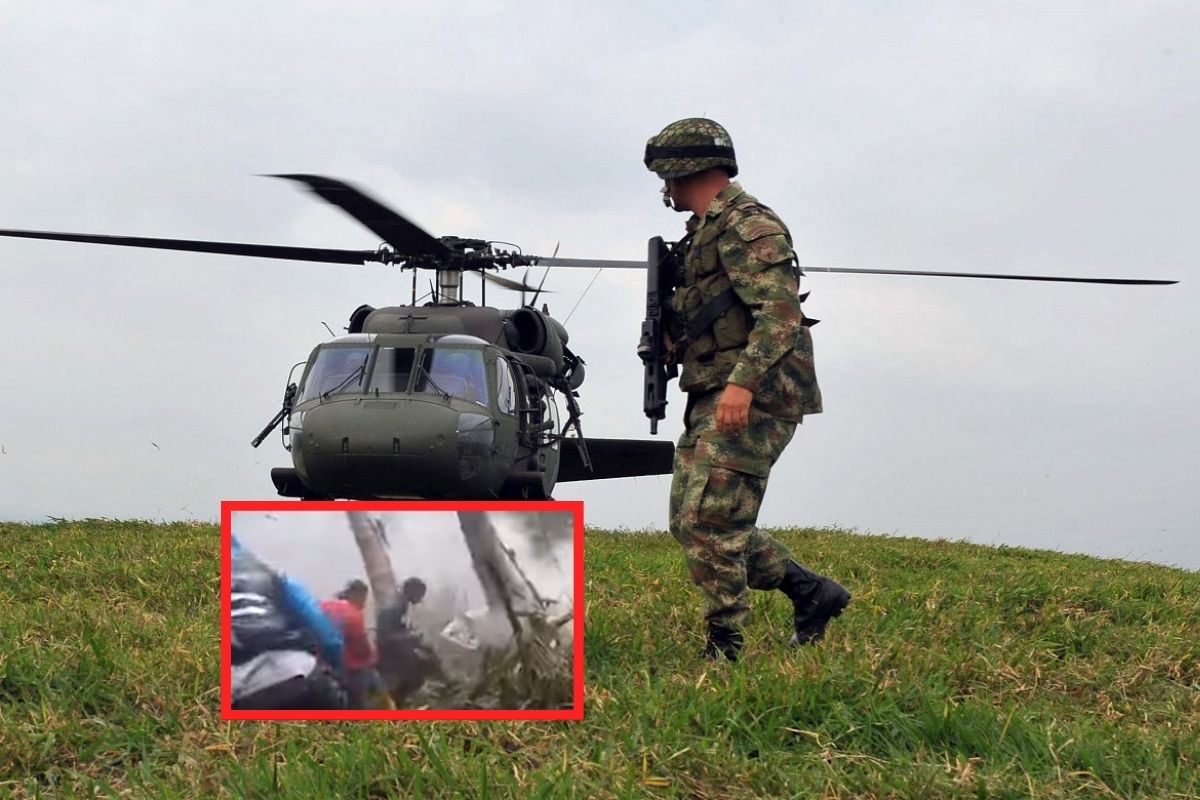 Helicóptero del Ejército que se accidentó en Bolívar hacía labores de abastecimiento en Bolívar.
