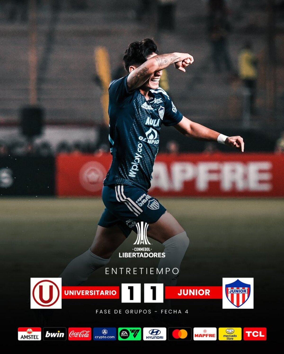 Junior, a un paso de la clasificación en Libertadores.