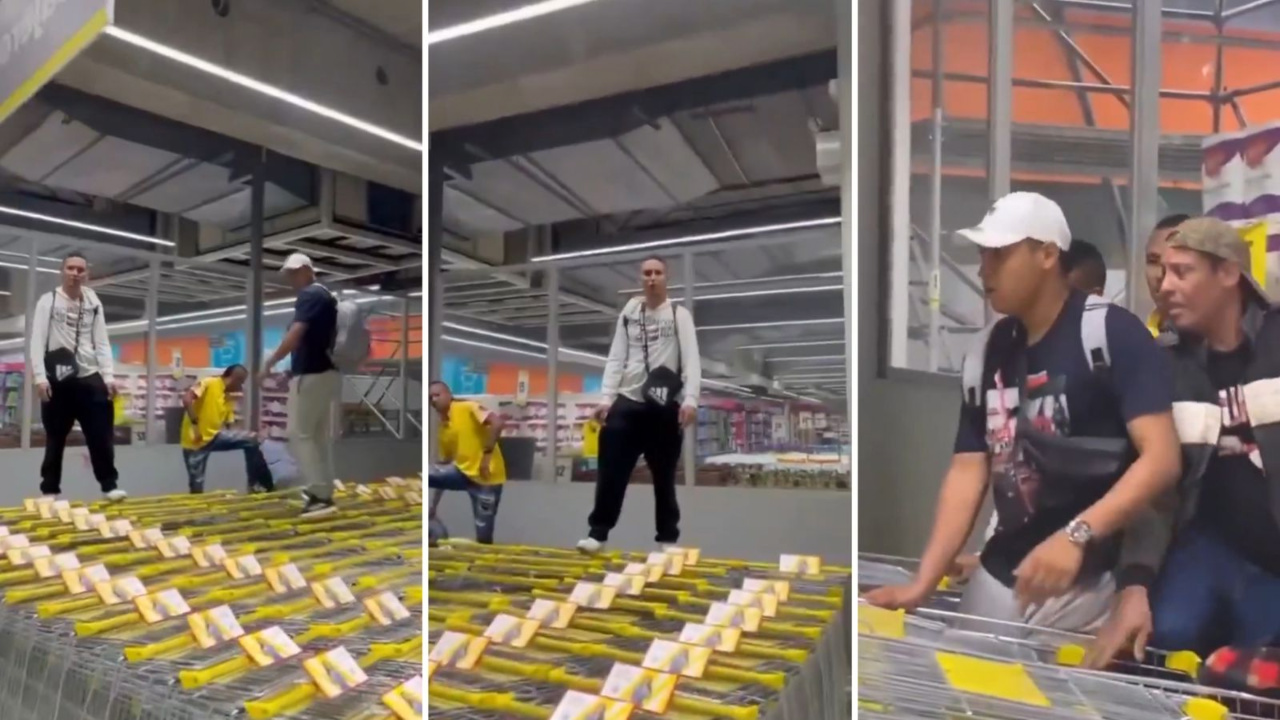 Hinchas de Medellín acorralaron a seguidores de Junior en supermercado de Perú: video y qué pasó