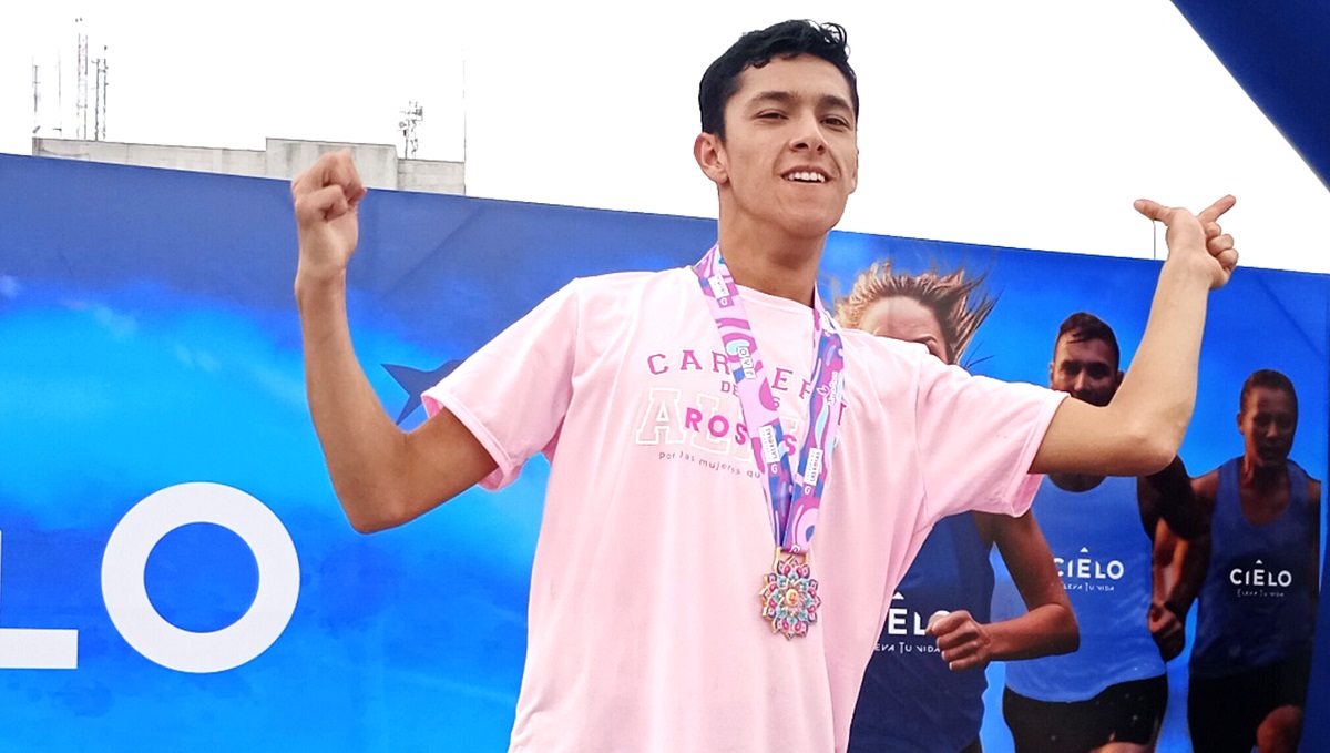 Atleta colombiano Andrés Camilo Gallo, que está cerca de récord mundial y busca apoyo.