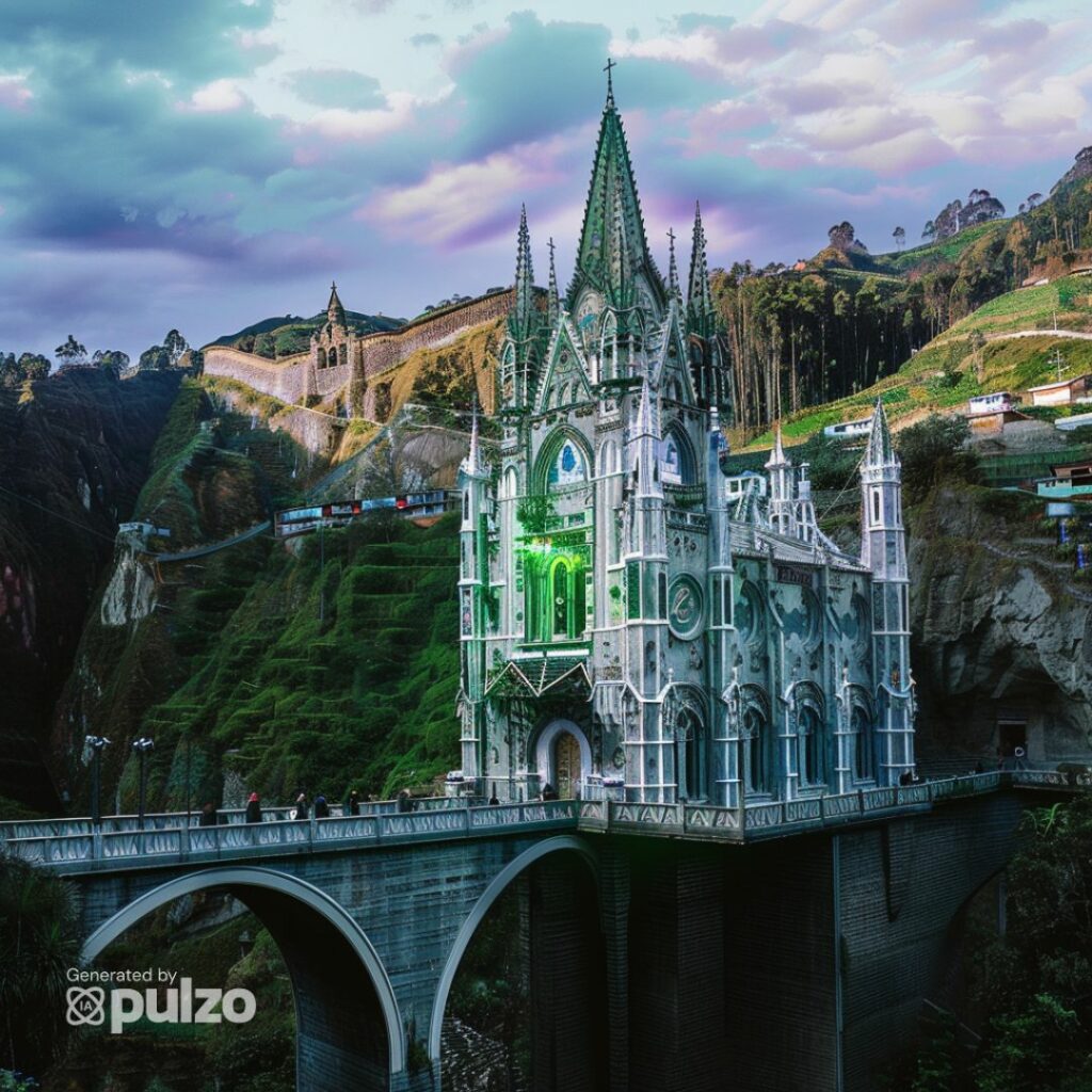 Santuario de Las Lajas, según la inteligencia artificial.