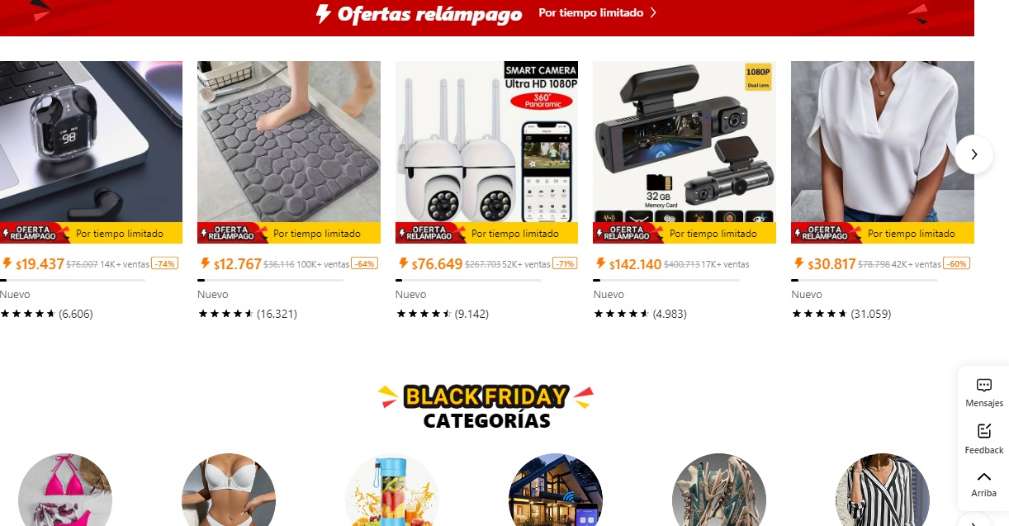 Temu es un portal de China, que nació en 2022. Así se ve./ Captura de pantalla Temu
