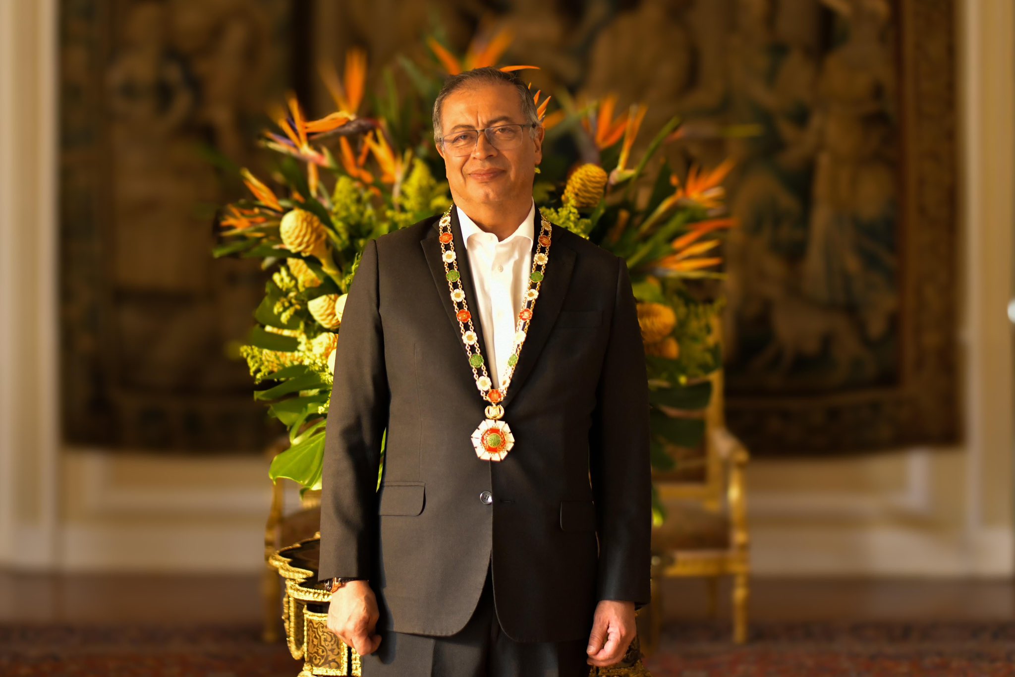 Presidente Petro recibió condecoración palestina. 