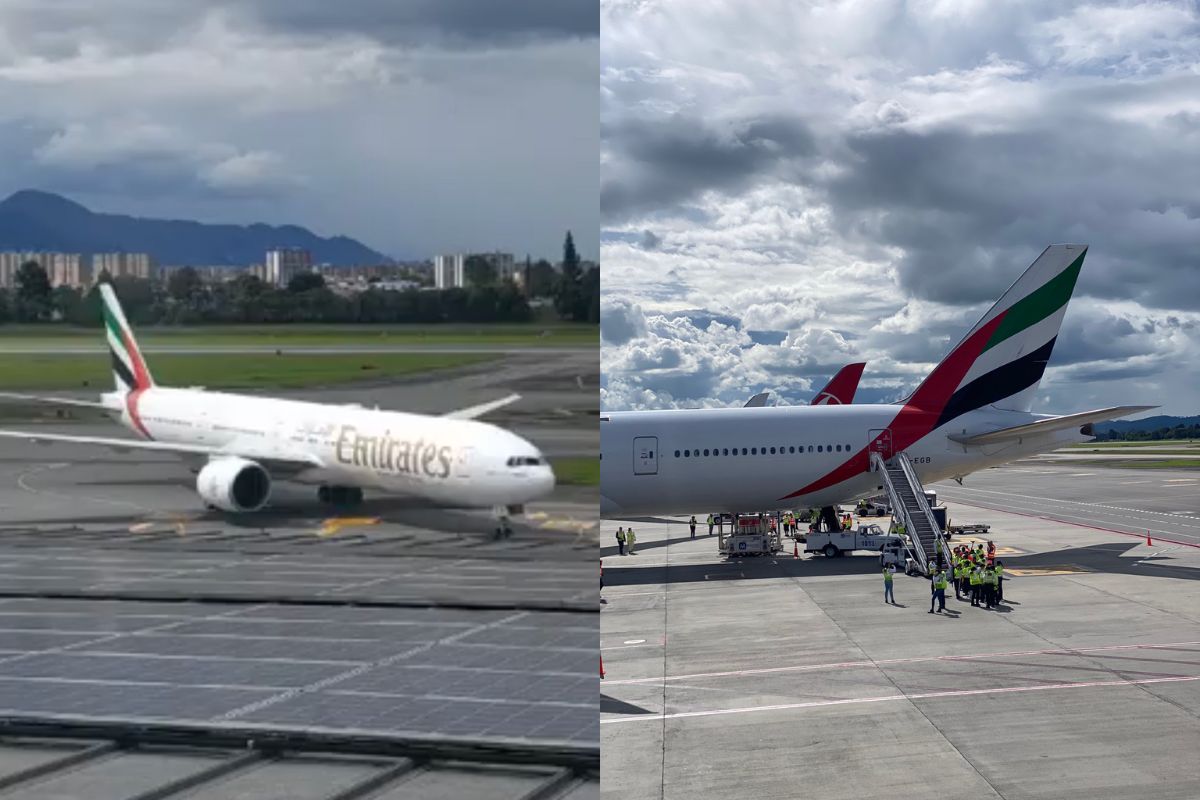 Vuelo inaugural de Emirates (Dubái-Bogotá) aterrizó en El Dorado; así lo hizo