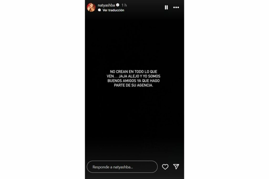 Naty Ash, mujer con la que estaría saliendo Alejandro Estrada, negó la relación / captura de pantalla instagram @natyashba