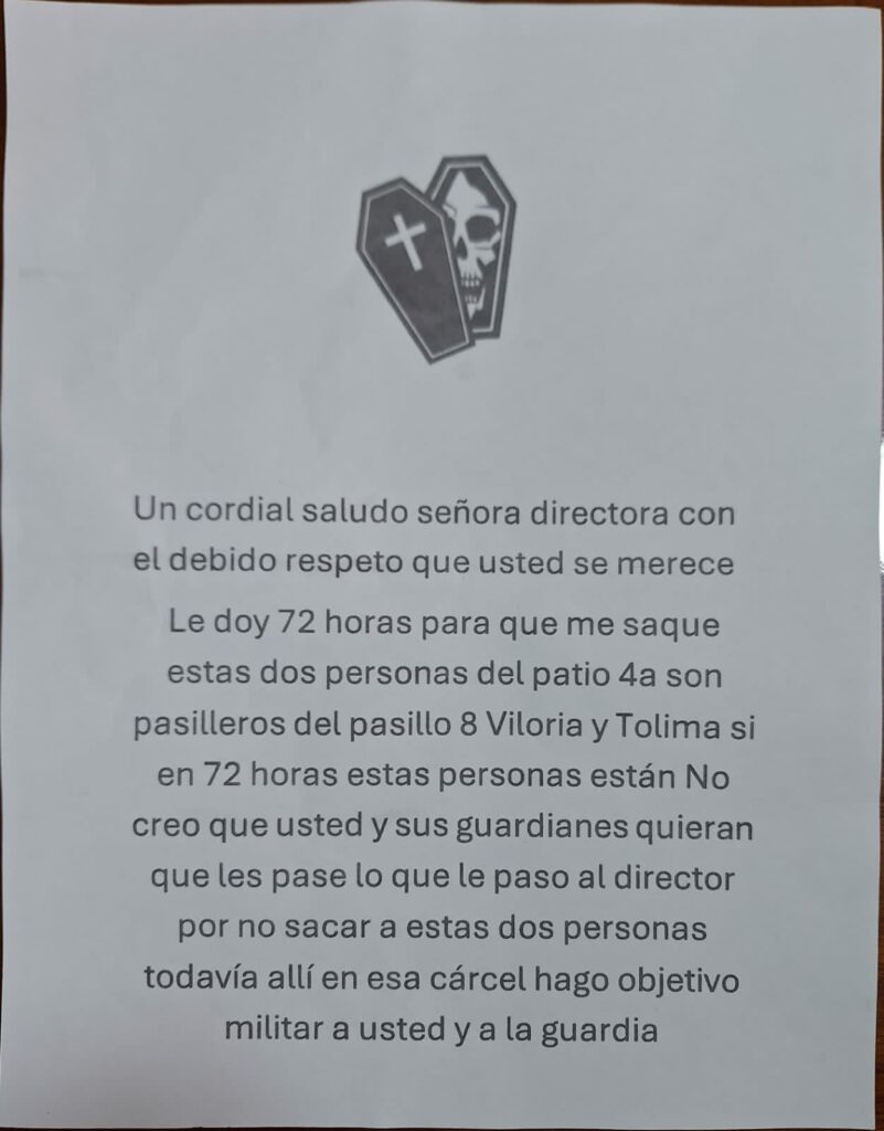 Amenazas contra la directora de La Modelo - Policía Bogotá/X