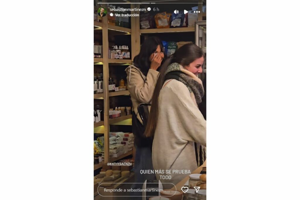 Sebastián Martínez grabó a Kathy Saenzh en inesperado momento y ella lo regañó / captura de pantalla instagram @sebastianmartinezn
