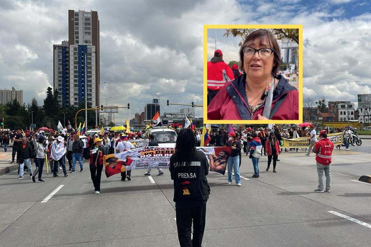 Mujer protestó furiosa por cierres de Transmilenio en el paro de maestros