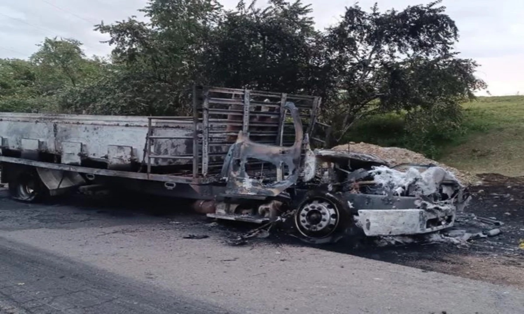 Hombres armados quemaron vehículo de carga en el Huila