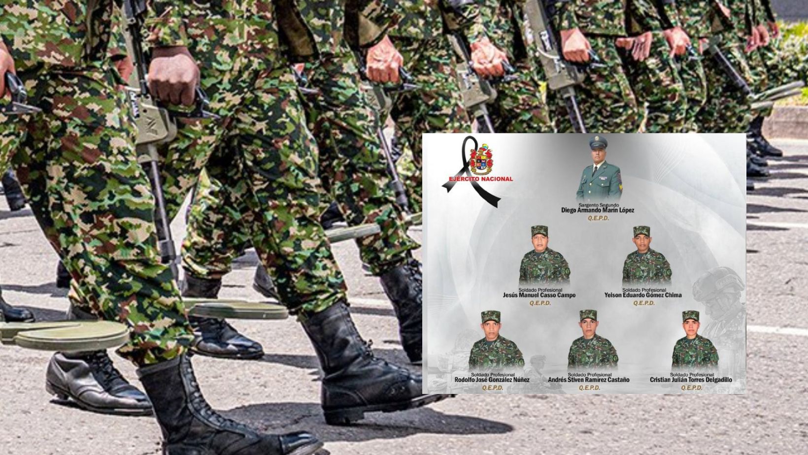 Fotos de los militares que fueron asesinados en campo minado de Antioquia