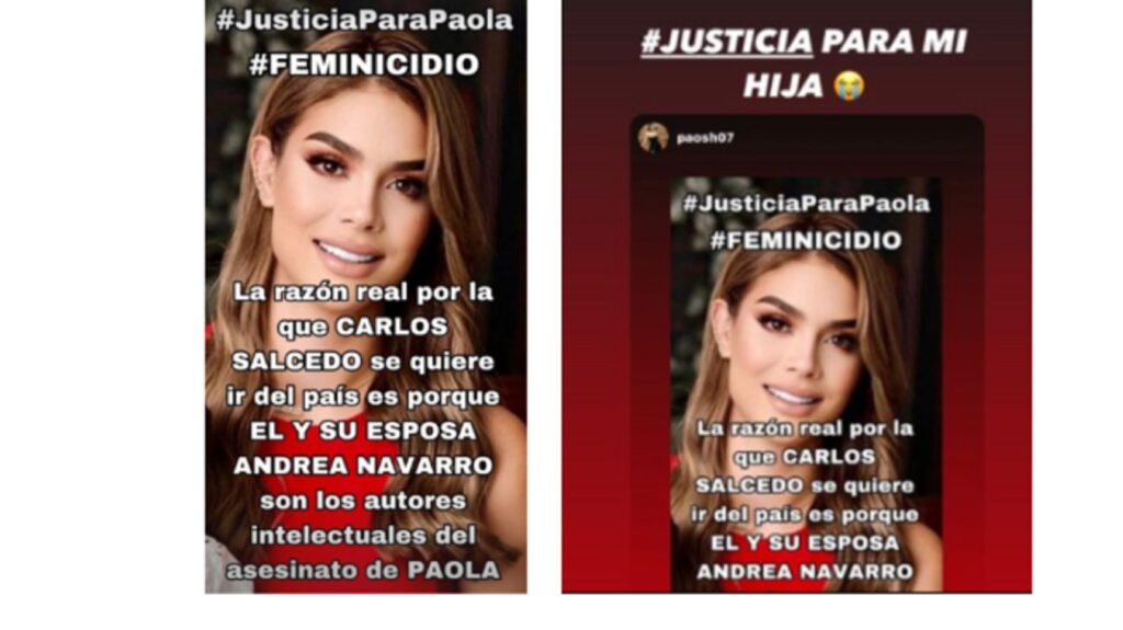 Imagen compartida por la mamá de Paola Salcedo.
