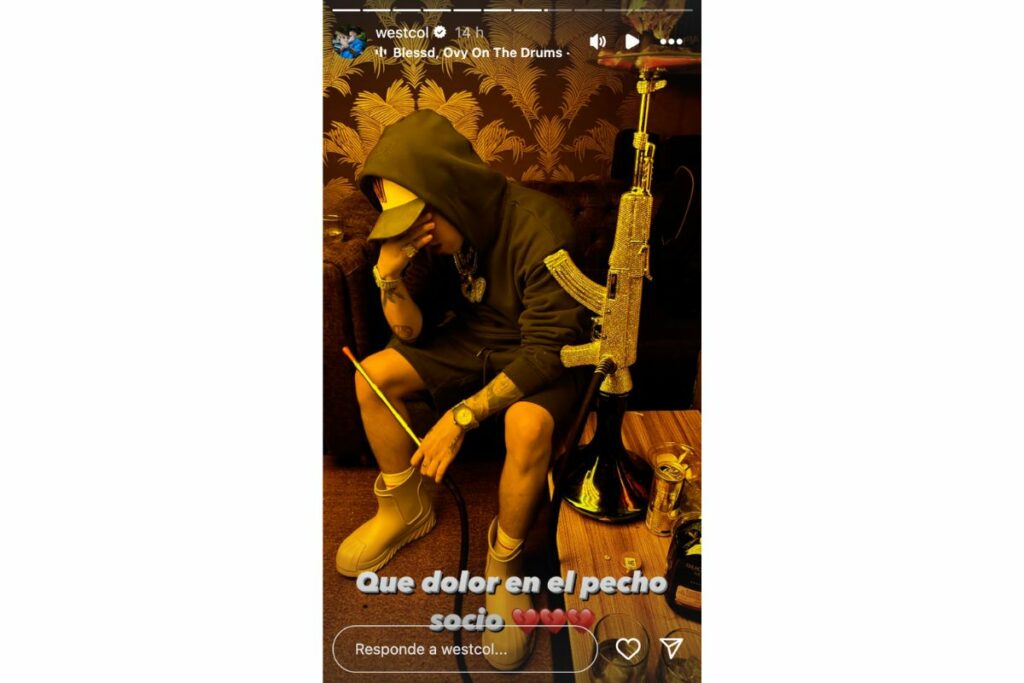 Westcol reaccionó a las palabras de Aída Victoria Merlano con una fotografía / captura de pantalla instagram @westcol