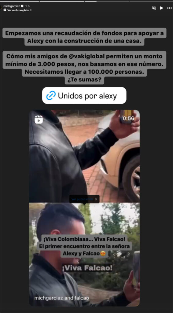 Recolecta para darle una casa a Alexy Hernández, autora canción de Falcao/Foto: @michgarciaz