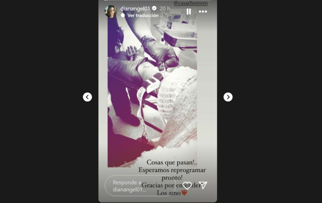 La actriz Diana Ángel estuvo en urgencias. Foto: Instagram @dianaangel01
