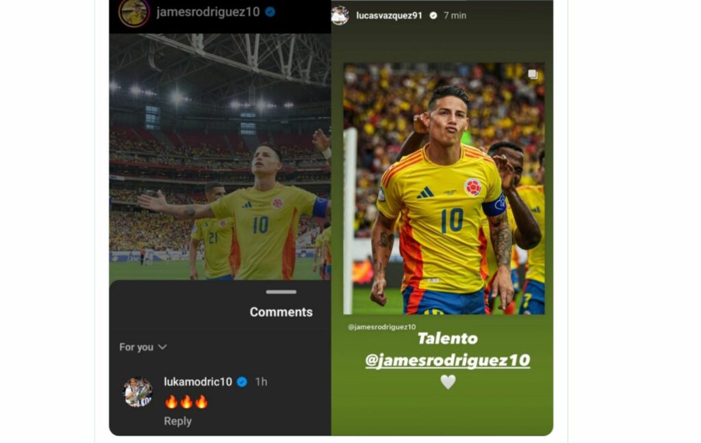 Leyendas del Real Madrid se rinden ante James. Rodríguez.