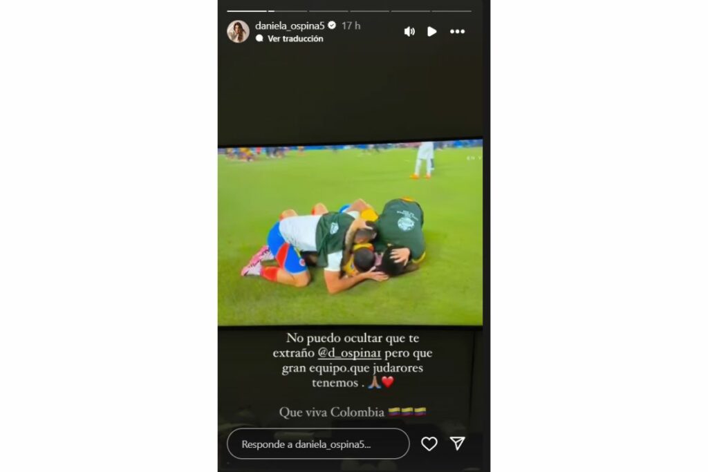 Daniela Ospina celebró, con varias fotos, el triunfo de Colombia / captura d e pamtalla instagram @daniela_ospina5