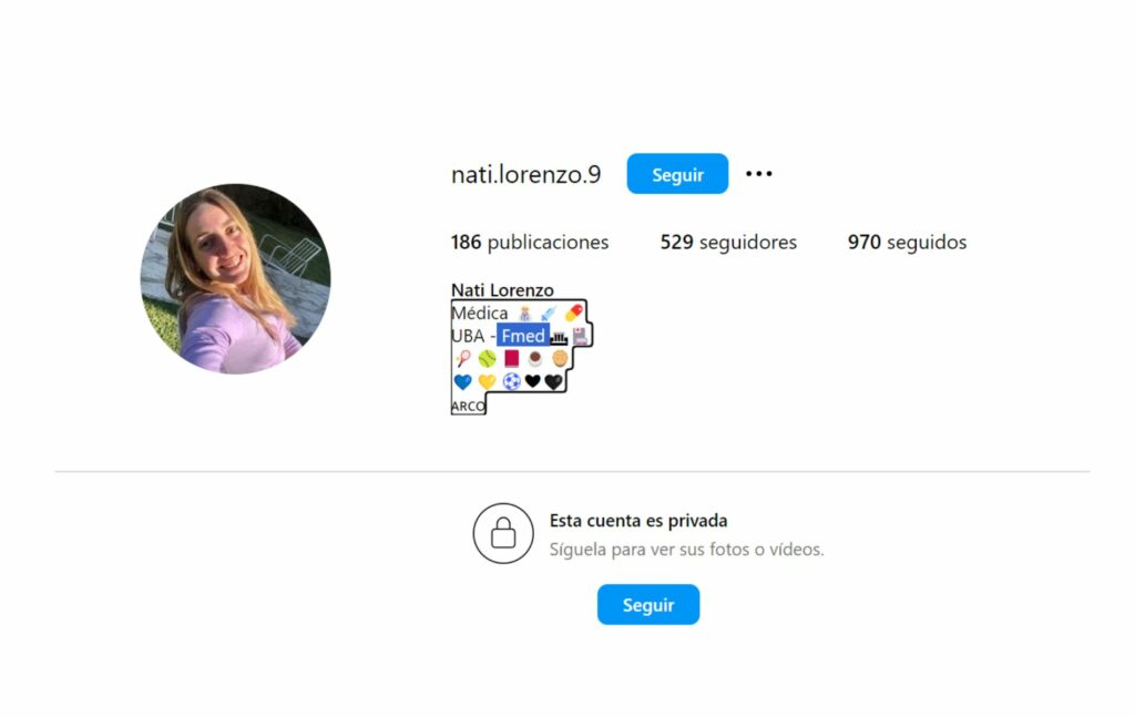 Hija de Néstor Lorenzo. Foto: @instagram