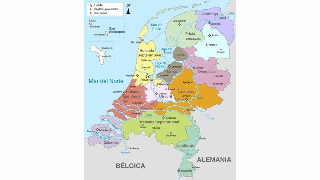Mapa de Países Bajos / Shutterstock