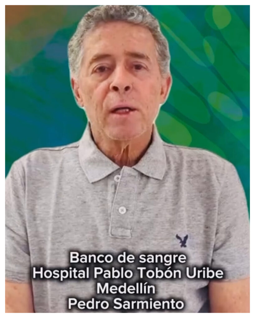 edro Sarmiento reapareció y pidió nueva donación de sangre /Foto: redes sociales.