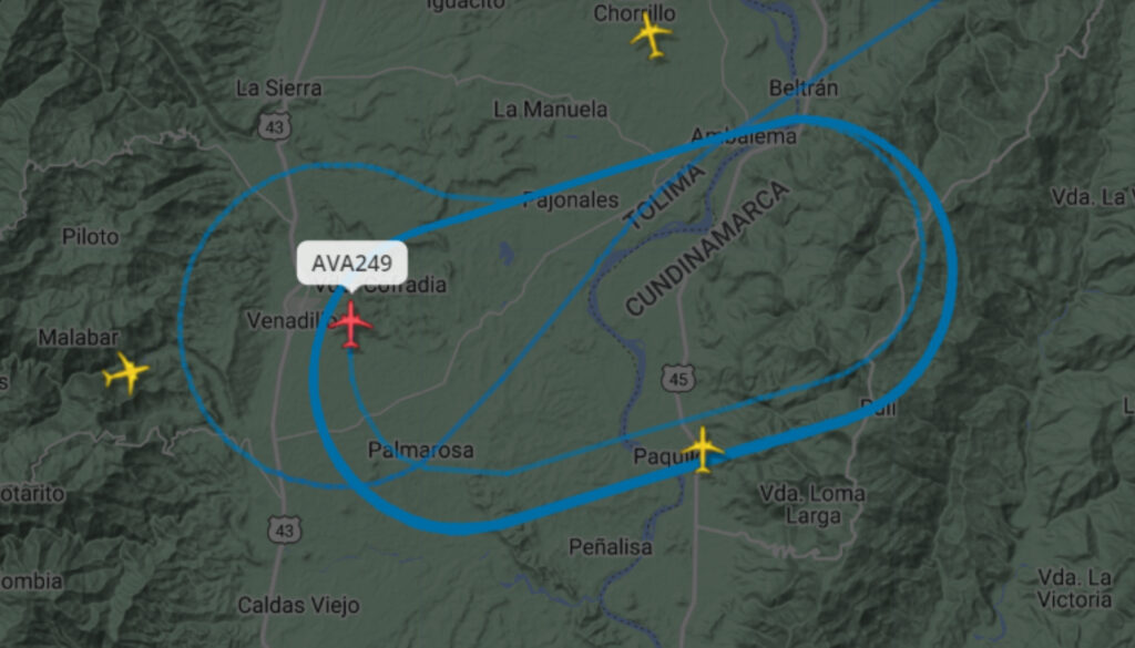 Vuelo Bogotá - São Paulo - captura flightradar24