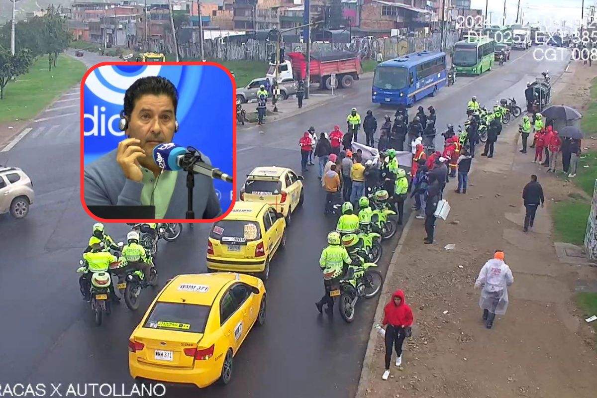Néstor Morales criticó fuertemente a taxista por bloquear vías en Bogotá. "¿Querían felicitación? ¿tapete rojo?", les dijo cuando se quejó por autoridades.