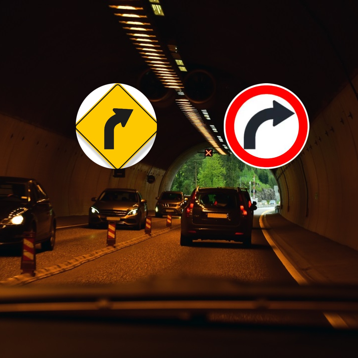¿Qué significa la señal de tránsito curva a la derecha? 