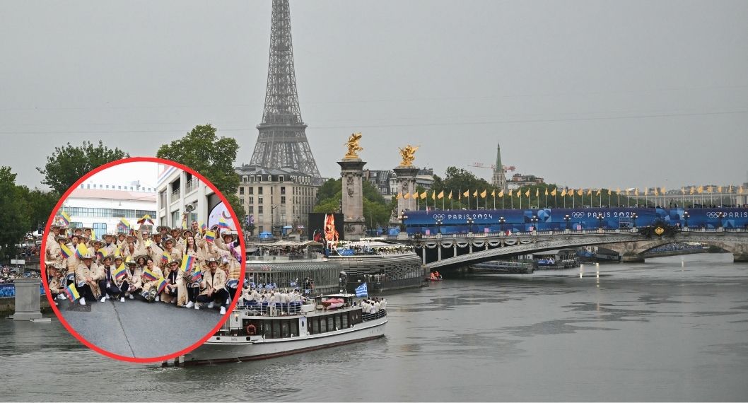 Vestimenta con la que salió Colombia durante la inauguración de los Juegos Olímpicos París 2024, en el río Sena