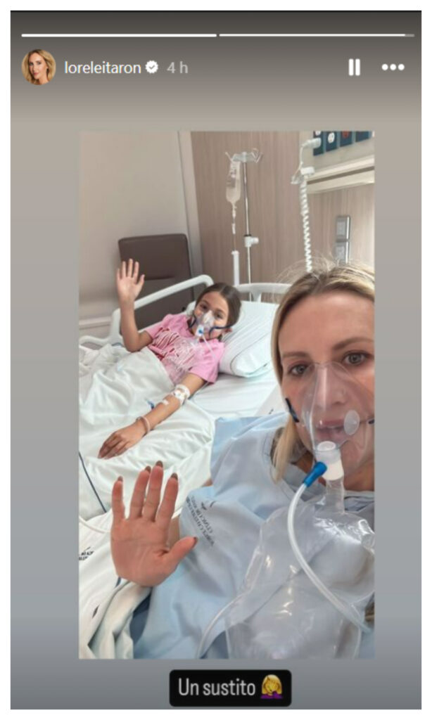 Lorelei Tarón publicó foto con hija en clínica/Foto: @LoreleiTaron