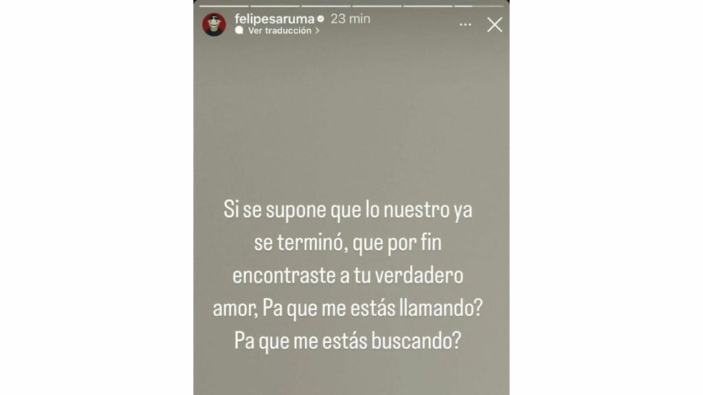 Historia de Instagram Felipe Saruma / IG: @felipesaruma