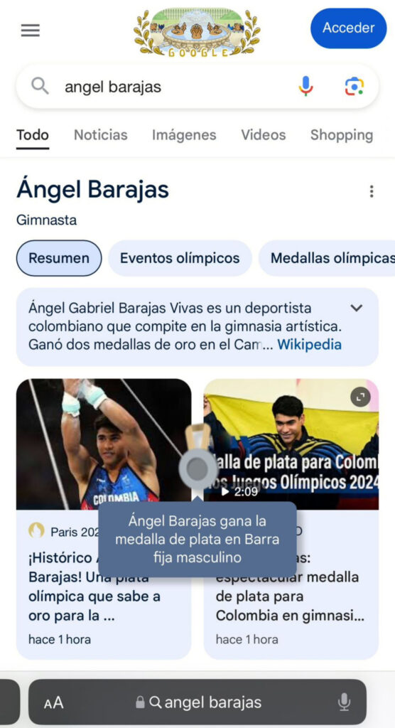 Captura de pantalla de Google