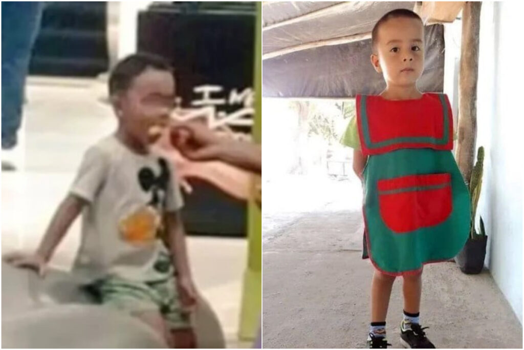 A la izquierda, foto del niño en Barranquilla. A la derecha, de Loan Peña, niño desaparecido en Argentina.