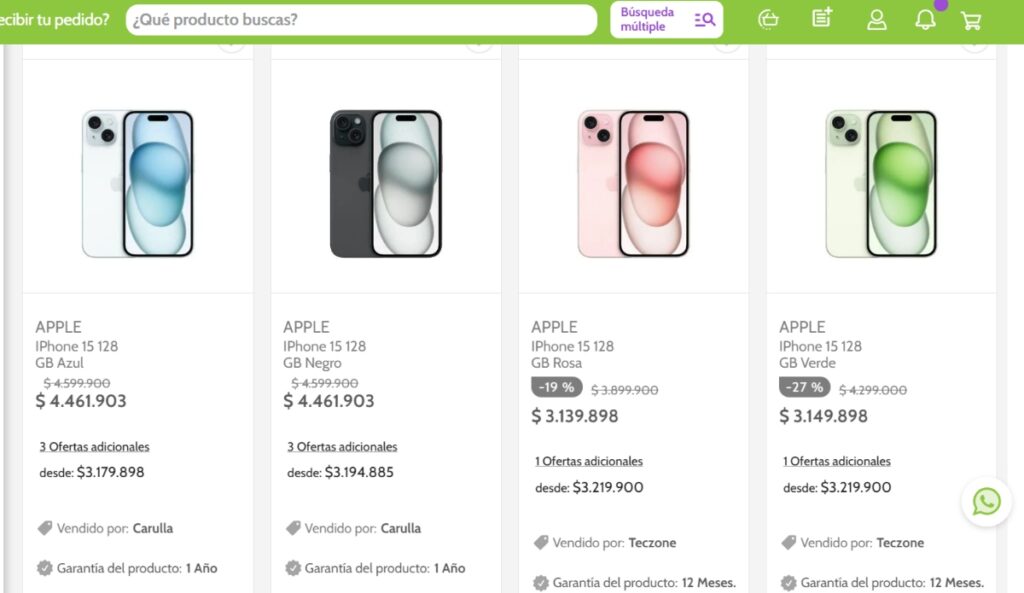 Carulla lanza ofertas en celulares iPhone /Foto: Carulla.