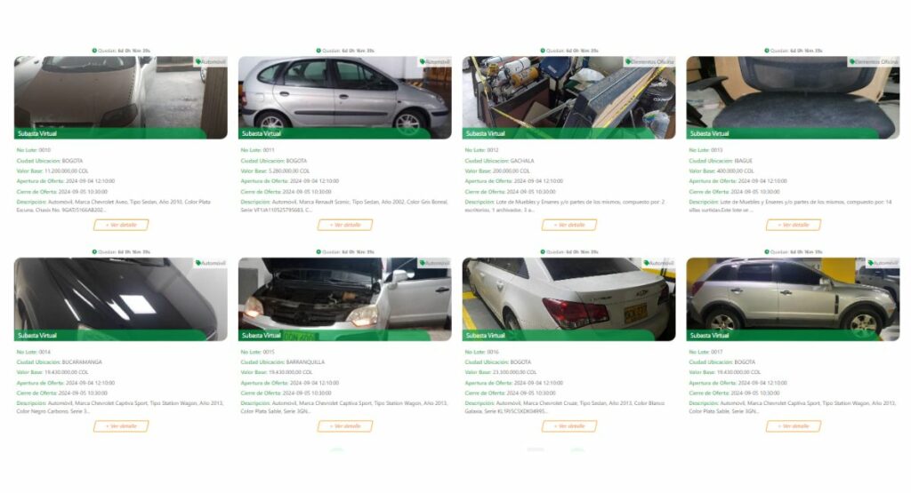 Subasta de carros Chevrolet / El Martillo